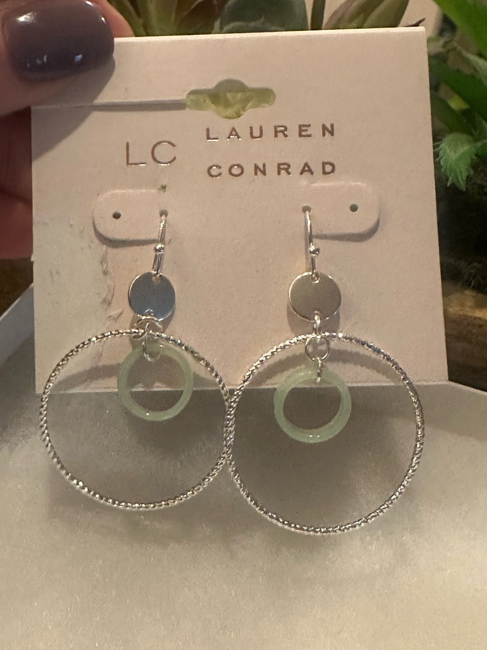 LC Lauren Conrad dangle hoop earrings NWT